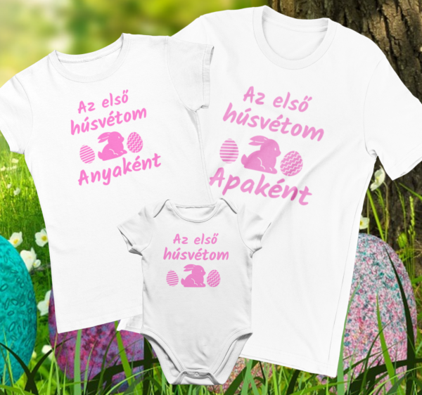 Az első húsvétom rózsaszín/fehér családi szett (3 db-os)