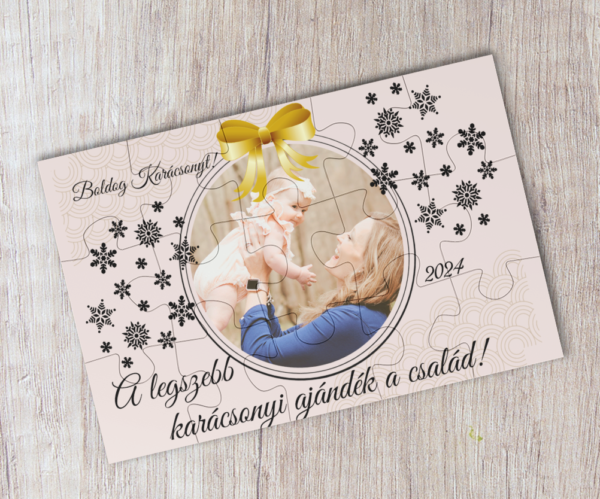 A legszebb karácsonyi ajándék a család egyedi fényképes mágneses Puzzle