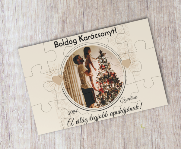.Boldog Karácsonyt A világ legjobb Apukájának egyedi fényképes mágneses Puzzle
