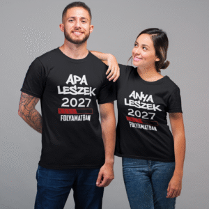 . 2027 Anya Leszek Apa Leszek Páros Póló 2 db fekete