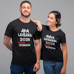 .2026 Anya Leszek Apa Leszek Páros Póló 2 db fekete