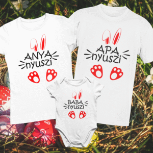 .Anya&Apa&Baba nyuszi húsvéti családi szett (3 db-os) piros
