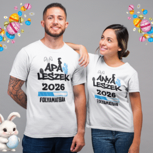 .Húsvéti 2026 Anya Leszek Apa Leszek Páros Póló 2 db KÉK