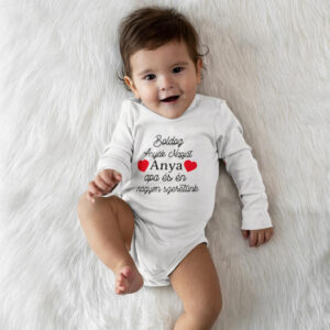 Boldog Anyák Napját ANYA Apa és én nagyon szeretünk szivecskés body